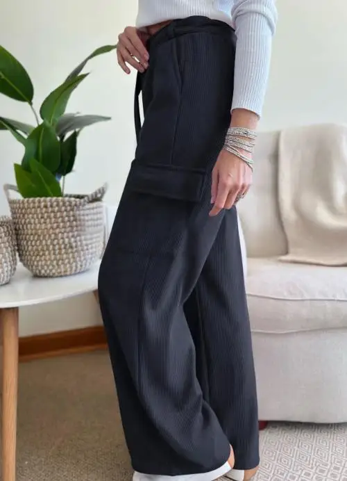 

Women's Pants 2025 New Autumn and Winter Fashion Casual Minimalist Style Loose Solid Color Corduroy Wide Leg Pants for Women