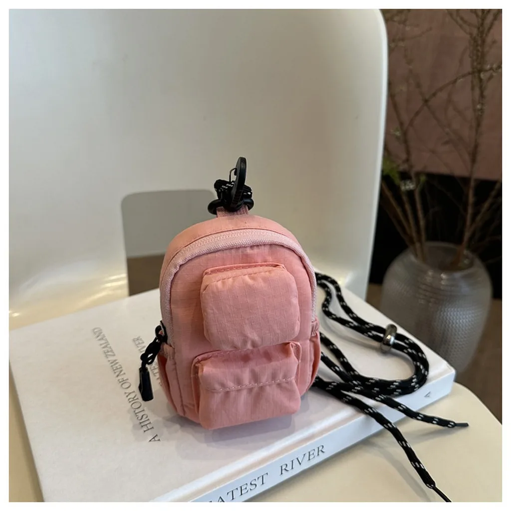 Mini Nylon Canvas Coin Purse Lightweight Earbud Holder Neck Small Pouch Sturdy Adjustable Crossbody Pouch For Daily Travel