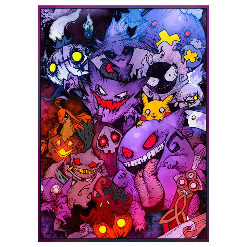 

Набор из 50 шт. защитных чехлов для карт PTCG OPCG WS с мультяшными персонажами Gastly и Gengar, для коллекционных аниме-карт, 66*91 мм, подарок, игрушка