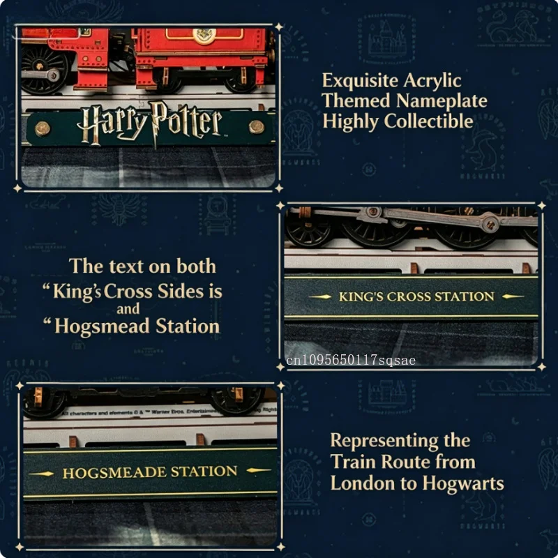 Original  Harry Potter Hogwarts Express Electric Steam Locomotive Smoke and Sound Effects DIY Wooden Building Toys Collectors view 5