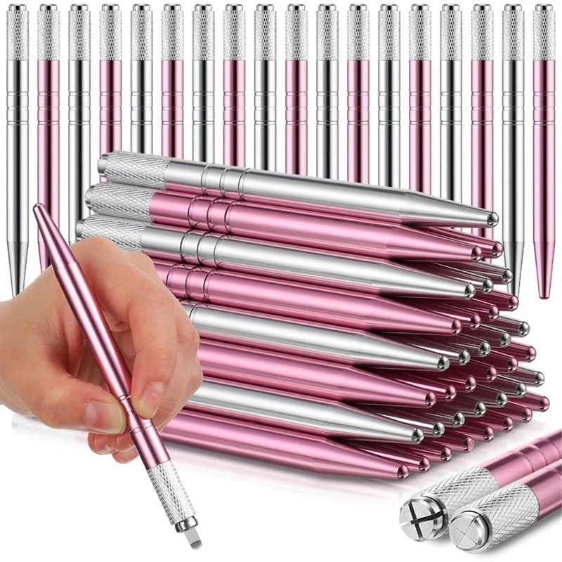 AB68 50 Count Microblading Pens Manual Eyebrow Pencils Microblading Supplies Aluminum Microblading Hand Tools For Cosmetics
