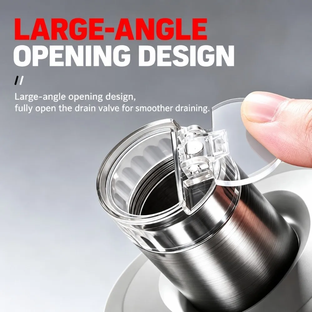 Magnetic Sealing Floor Drain Turbine Guide Double Seal Bathroom Drain Universal Fit Stainless Steel Kitchen Sink Drain Bathroom