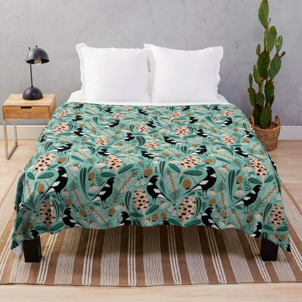 

Australian bush magpies Throw Blanket Plaid on the sofa manga Blankets