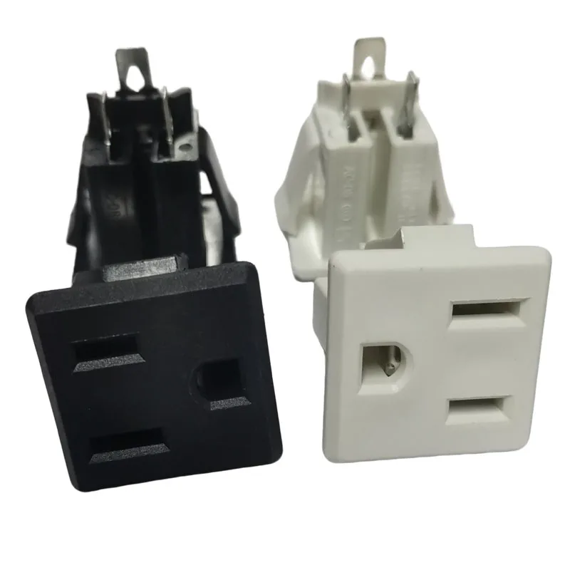 2 шт., черный, белый цвет, 15 А, гнездовой разъем переменного тока США Nema 5-15R, американский, Япония, Канада, Мексика, промышленный разъем питания