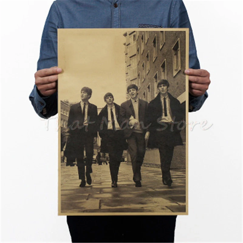 Cross the street Road abbey road music Rock band/Classic rock kraft paper Retro Poster decorative painting