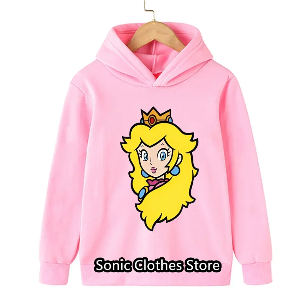 Fashion Children's Game Marios Sweatshirt for Boys and Girls Cartoon Pullover Children's Warm Hoodie Narutoes Tops