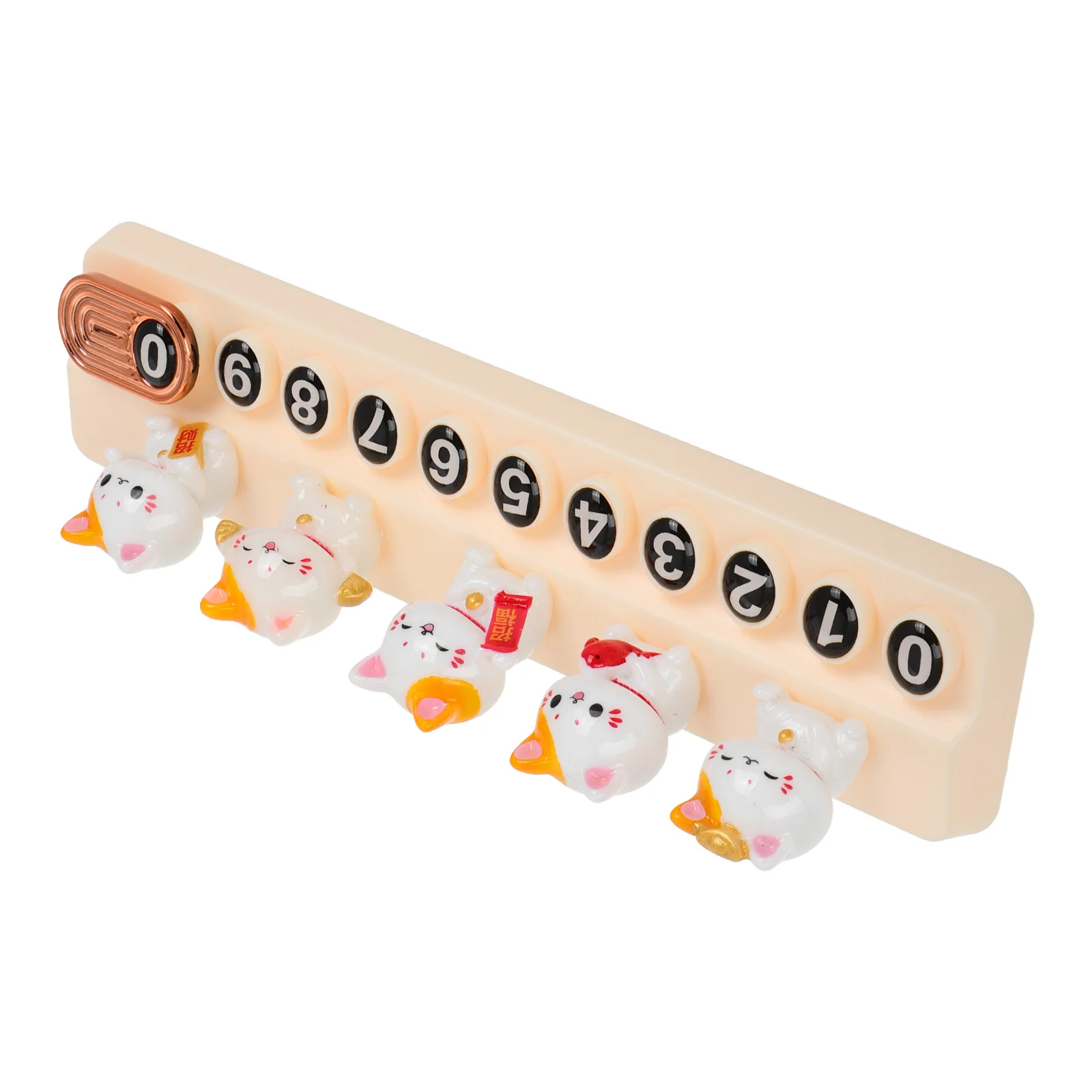 

Temporary Parking Car Lucky Cat Design Phone Number Display Car Dashboard Holder Waterproof Durable
