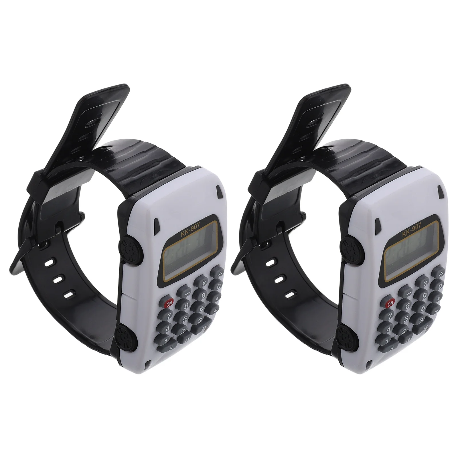 2Pcs Kids Calculator Watch Digital Multifunctional Clear Display Math Wristwatch Educational Retro Portable School Timepiece
