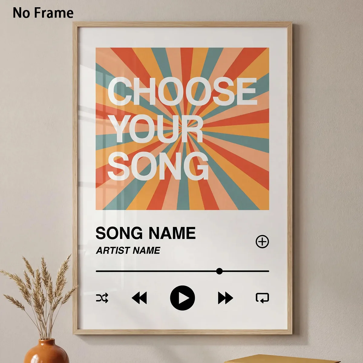 Custom Song Album Canvas Painting Personalized Choose Your Song Music Player Poster Custom Artist Name Wall Art Unframed