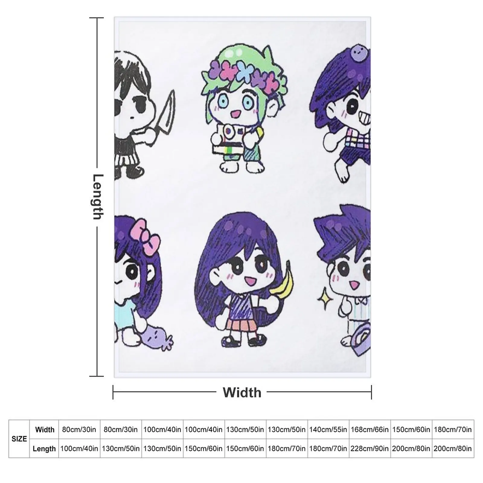 Omori,Omocat,Playing Throw Blanket Warm Picnic Sleeping Bag bed plaid for sofa Retros Blankets