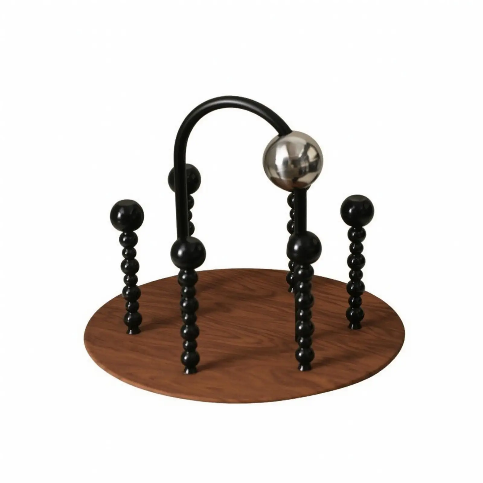 Countertop Beverage Rack with Wood Grain Base for Cup Organizer and Glasses Holder Display