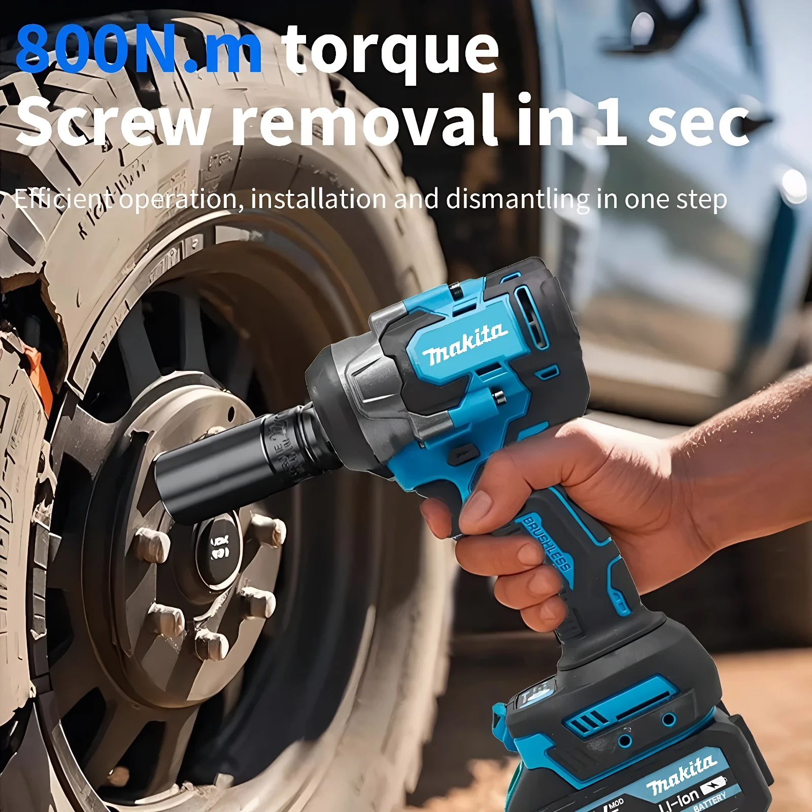 

Makita 800N.M High Torque Brushless Electric Impact Wrench Cordless Rechargeable Screwdrivers Tool For Makita 18V Battery Pin