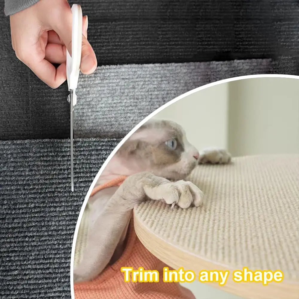 Cat Scratching Mat,  Tailorable Cat Scratch Pad, Cat Tree/Wall/Sofa Couch/Furniture Protector, 39.3 * 15.8 Inch, Dark Grey: