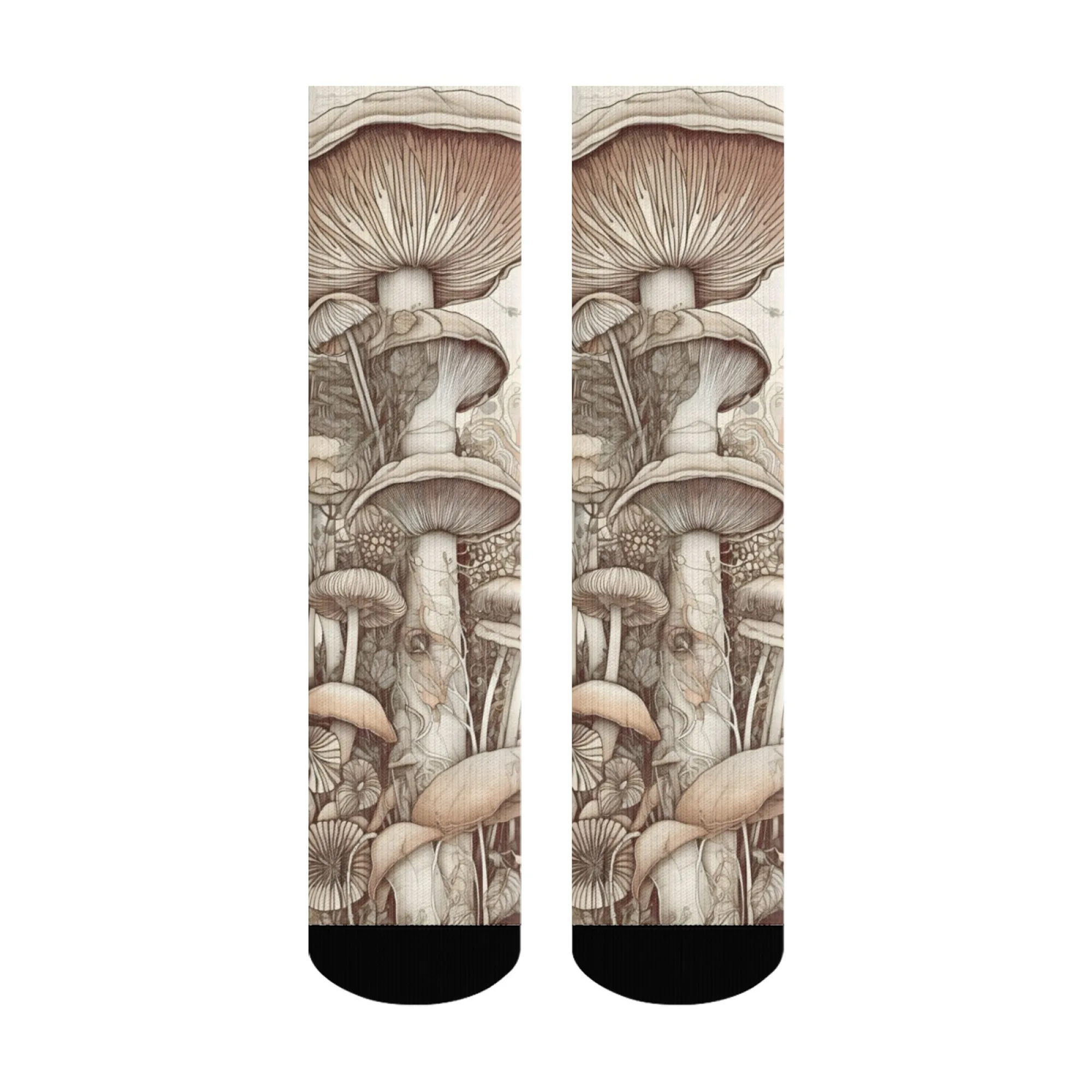 Retro style mushroom men's socks novelty funny sports socks unisex comfortable breathable non-slip casual socks crazy party gift