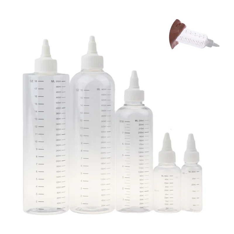 30ml/50ml/230ml/460ml/500ml Plastic PET Refillable Bottle Oil Liquid Dropper Bottles Twist Top Cap Tattoo Pigment Ink Containers