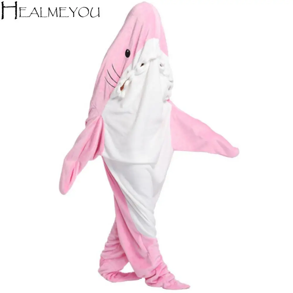 

Cartoon Shark Conjoined Pajamas Funny Hoodie Plush Shark Pajamas Thick Warm Cosplay Costume Winter Bodysuit Sleepwear Cosplay