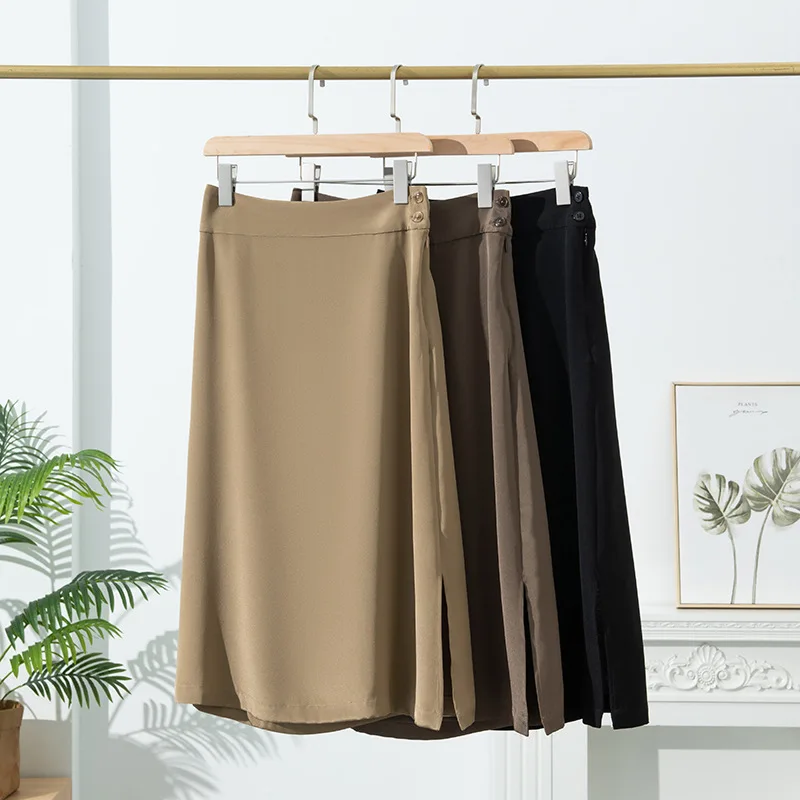 

Birdsky, Fall 1PC Women skirt office skirts A line lady 23MM heavy 93% mulberry silk 7% spandex crepe solid colors. S-788