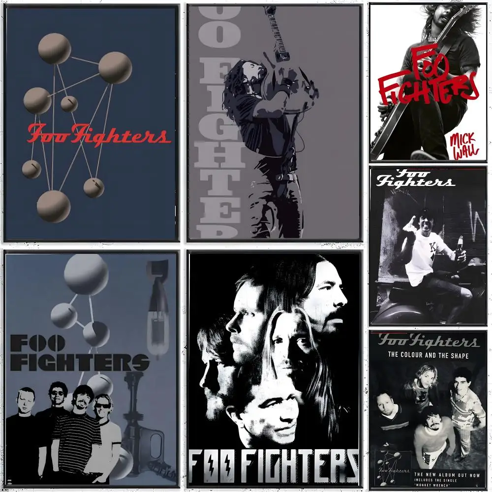 band rock F-Foo Fighters Poster Modern Indoor Wall Decor & Aesthetic Home Space Design