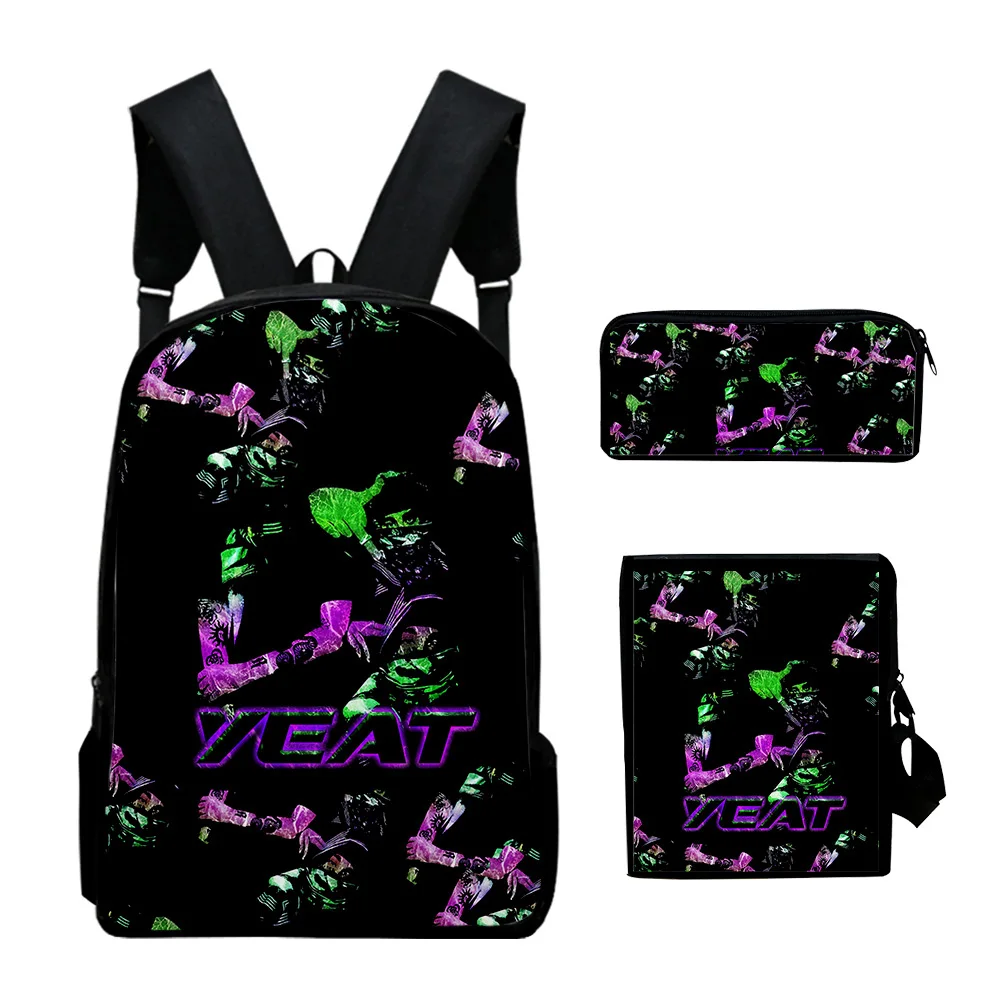 Classic Popular Rapper Yeat 3D Print 3pcs/Set pupil School Bags Laptop Daypack Backpack Inclined shoulder bag Pencil Case