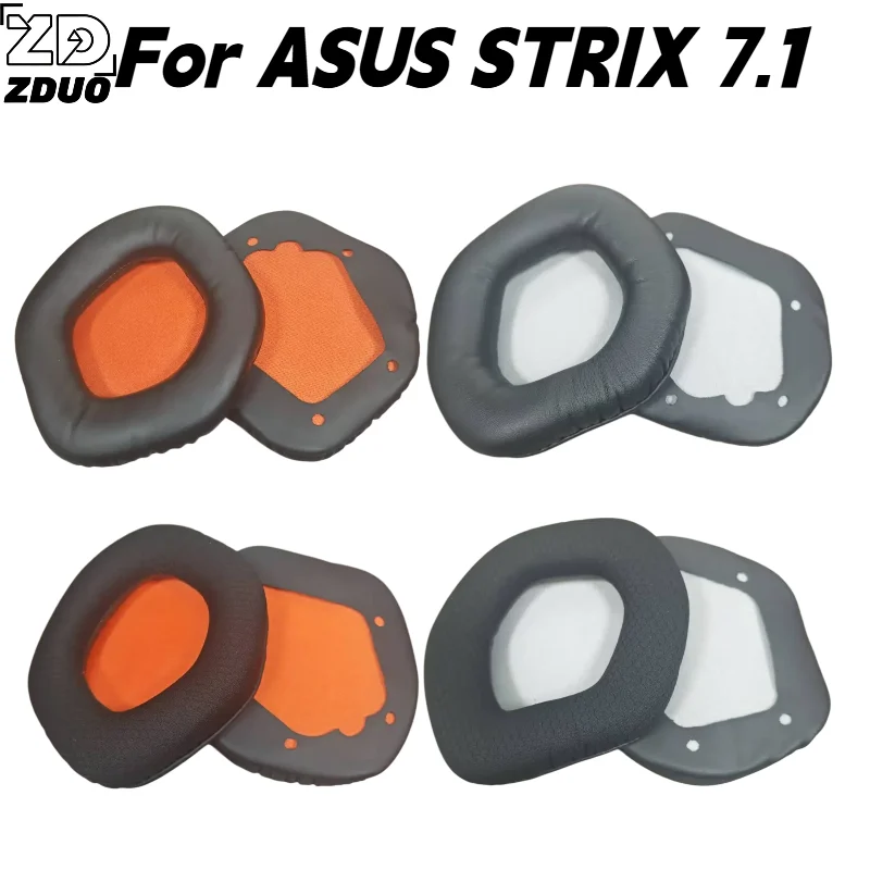 For ASUS STRIX 7.1 Gaming Headphones, Protein‑Skin & Breathable Football‑Mesh Ear Cushions, Snap‑on Install Replacement Earpads