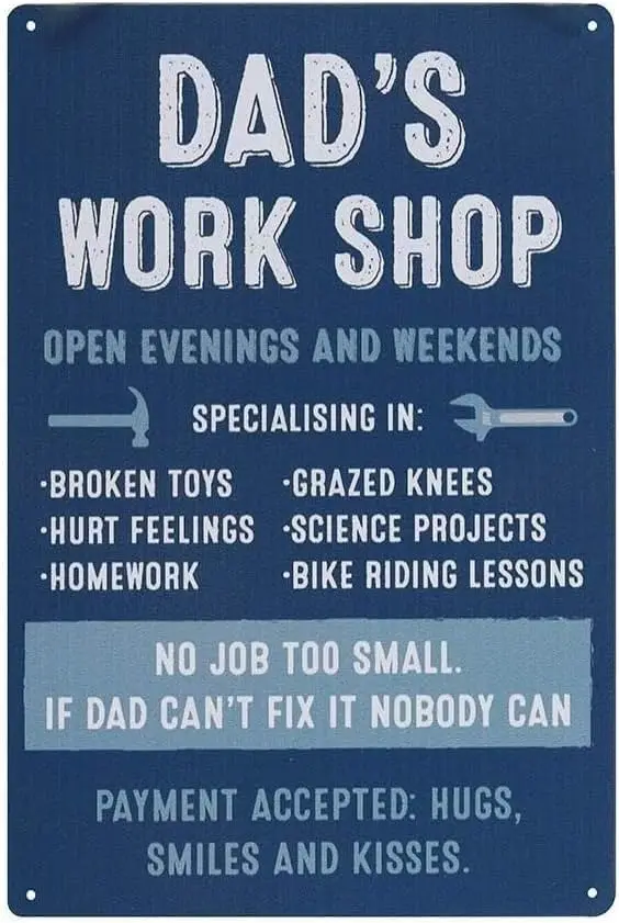 Funny Dad Metal Tin Sign Wall Decor Garage Man Cave Daddy's Workshop(DM45)--Tin Sign