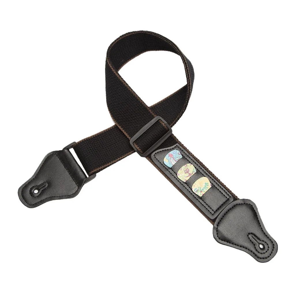 

Guitar Strap Electric Adjustable Belt Black Universal Cotton Acoustic Straps Accesories