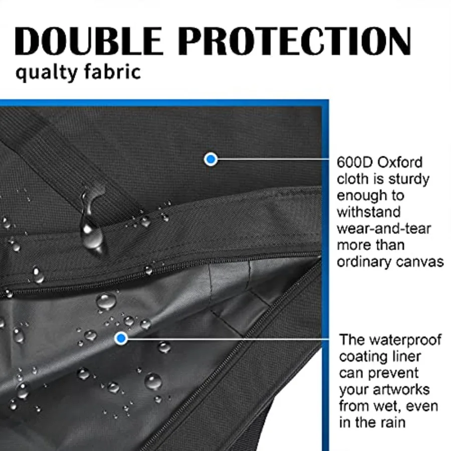 حقيبة حمل JJRING Dacron خفيفة الوزن بمحفظة فنية مقاس 25 بوصة × 37 بوصة لـ 24 بوصة × 36 بوصة حقيبة تخزين سوداء مثالية لعرض الملصقات
