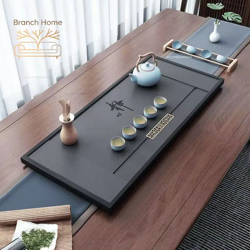 Wujinshi tea tray home office simple desktop embedded tea tray with drainage