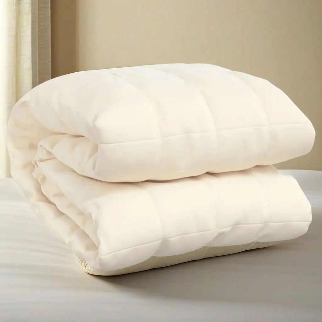 

Light Cream Weighted Blanket 86.6x90.6 inches, 33.1 lbs Soft Fabric for Relaxation & Sleep