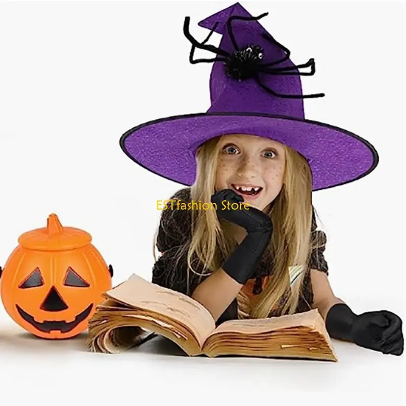 Y5GC Party Outfits Up kostuumcosplays Halloween Vrouwen volwassen kinderen meisje spiders tutu spekweb rok heksenwizard hoed pak