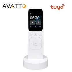 AVATTO Tuya WiFi IR Central Remote Control,2.4 Inch HD Touch Screen Charging Base Handheld IR Control For Smart Home Devices