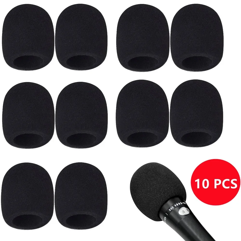 

Microphone Sponge Cover Microphone Cover Thick Sponge Foam Handheld Microphone Windshield Set Of 10 Perfect For News Interviews