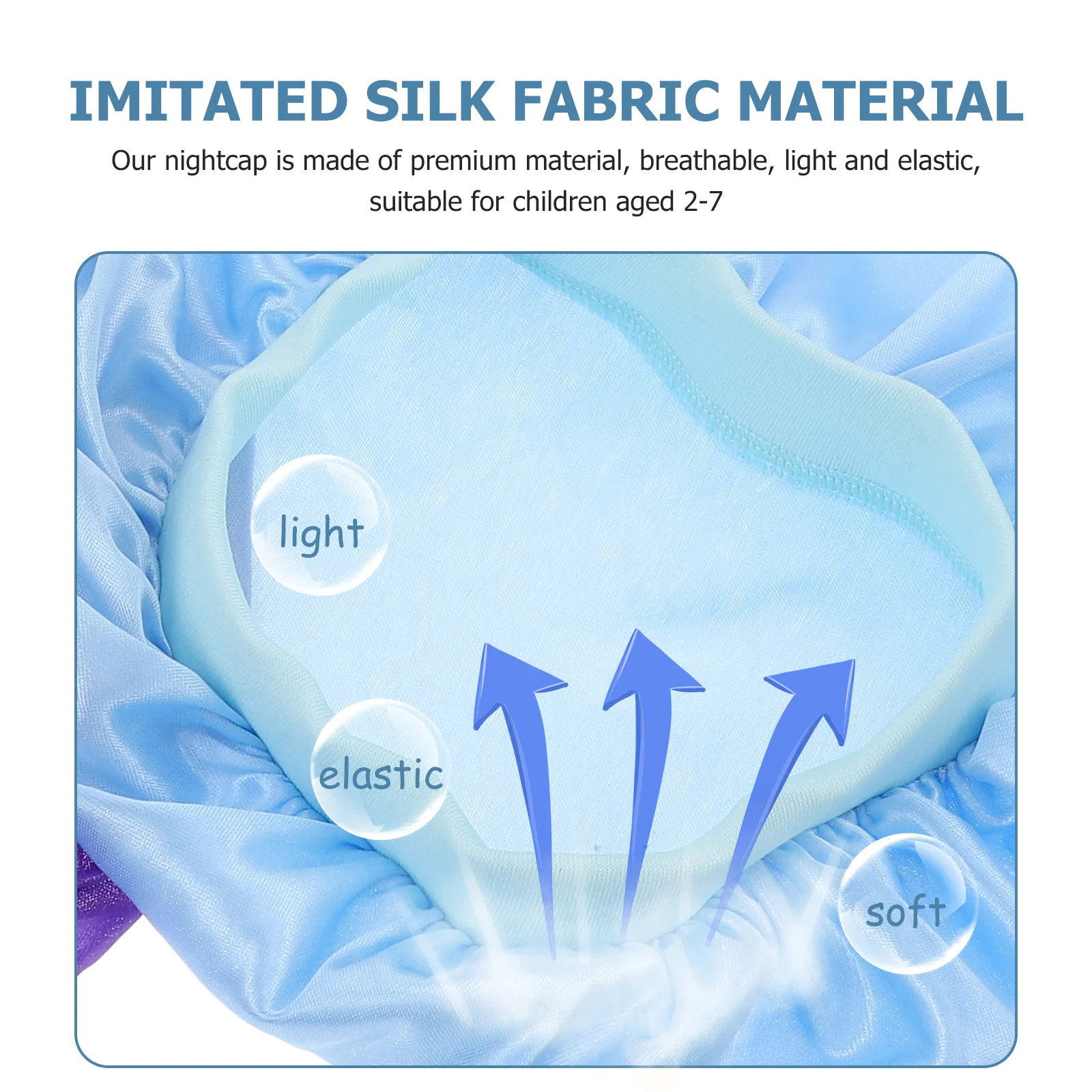 

2 шт., детская эластичная шапка для сна, простой дизайн, регулируемая защитная шапочка для волос для сна, душа, ванны, практичная шапочка для сна