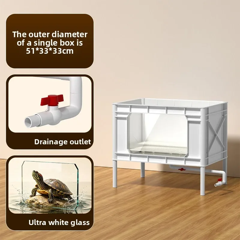Turtle Tank Anti-Escape Filter Box, Visual Habitat for Fish and Turtle Co-Habitation