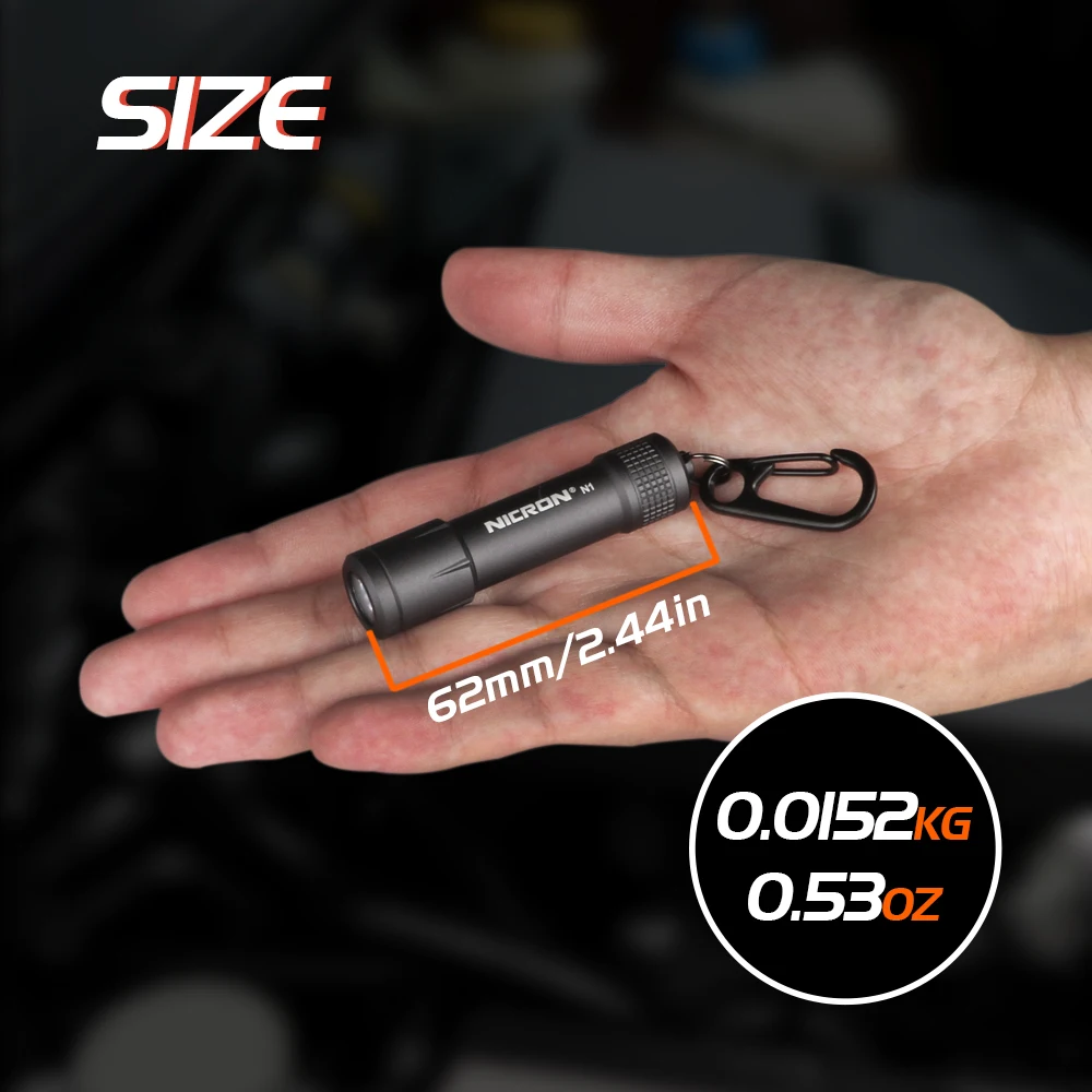 NICRON Micro Mini Flashlight Outdoor 100LM 24M 1xAAA Battery 10Hours Key Chain Light Lamp Waterproof IPX4 For Home LED Torch N1