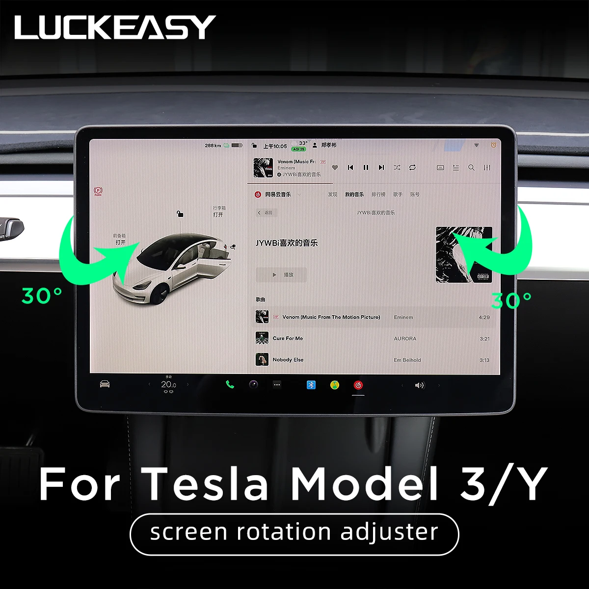 

LUCKEASY For Tesla Model Y Central Control Screen Rotation Bracket Car Accessories Model 3 Car GPS Navigation Adjustment Holder