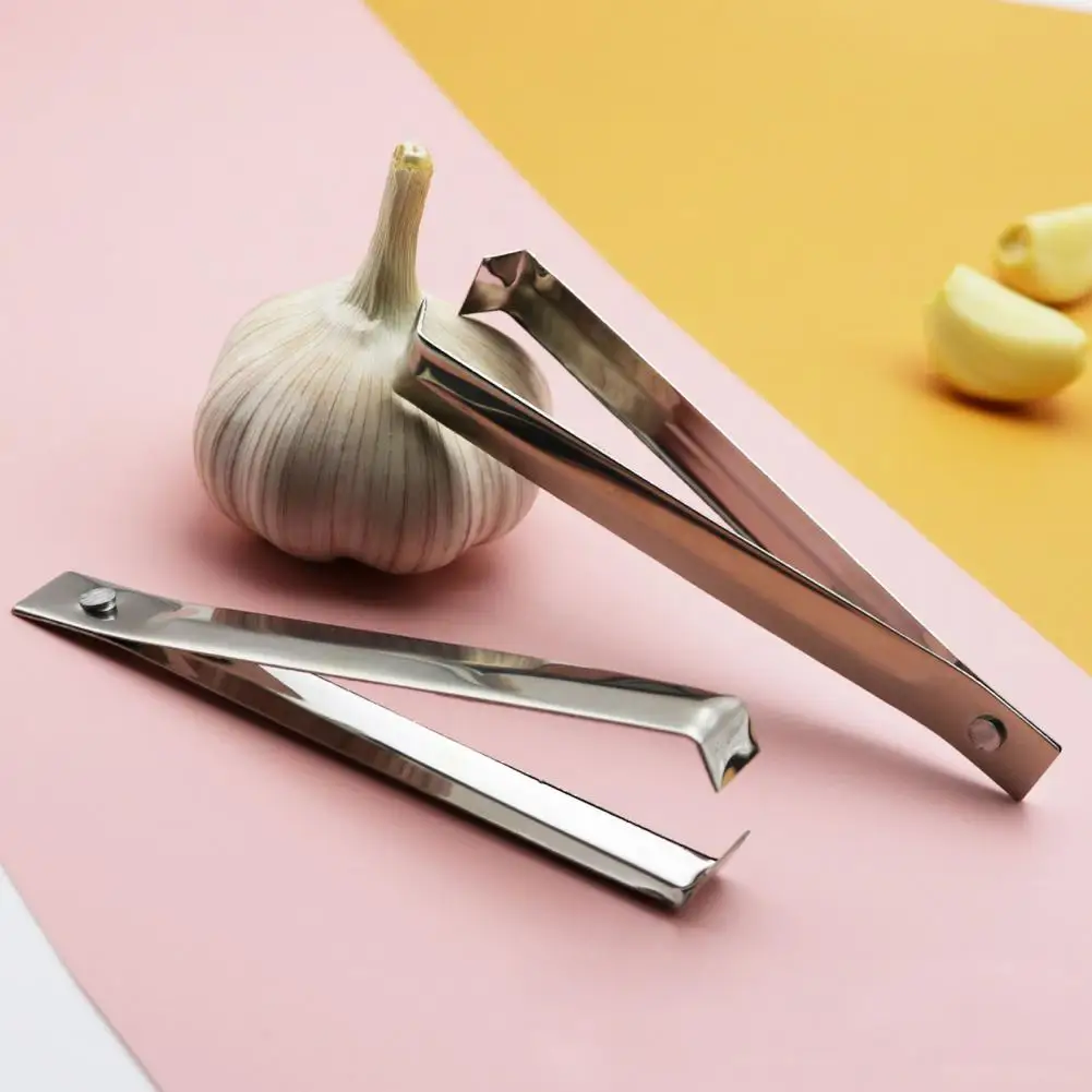 2Pcs 11cm Fish Bone Tweezers Set Stainless Steel Garlic Tweezer Remover Tool Anti-rust Garlic Peeling Clamps Kitchen Gadgets