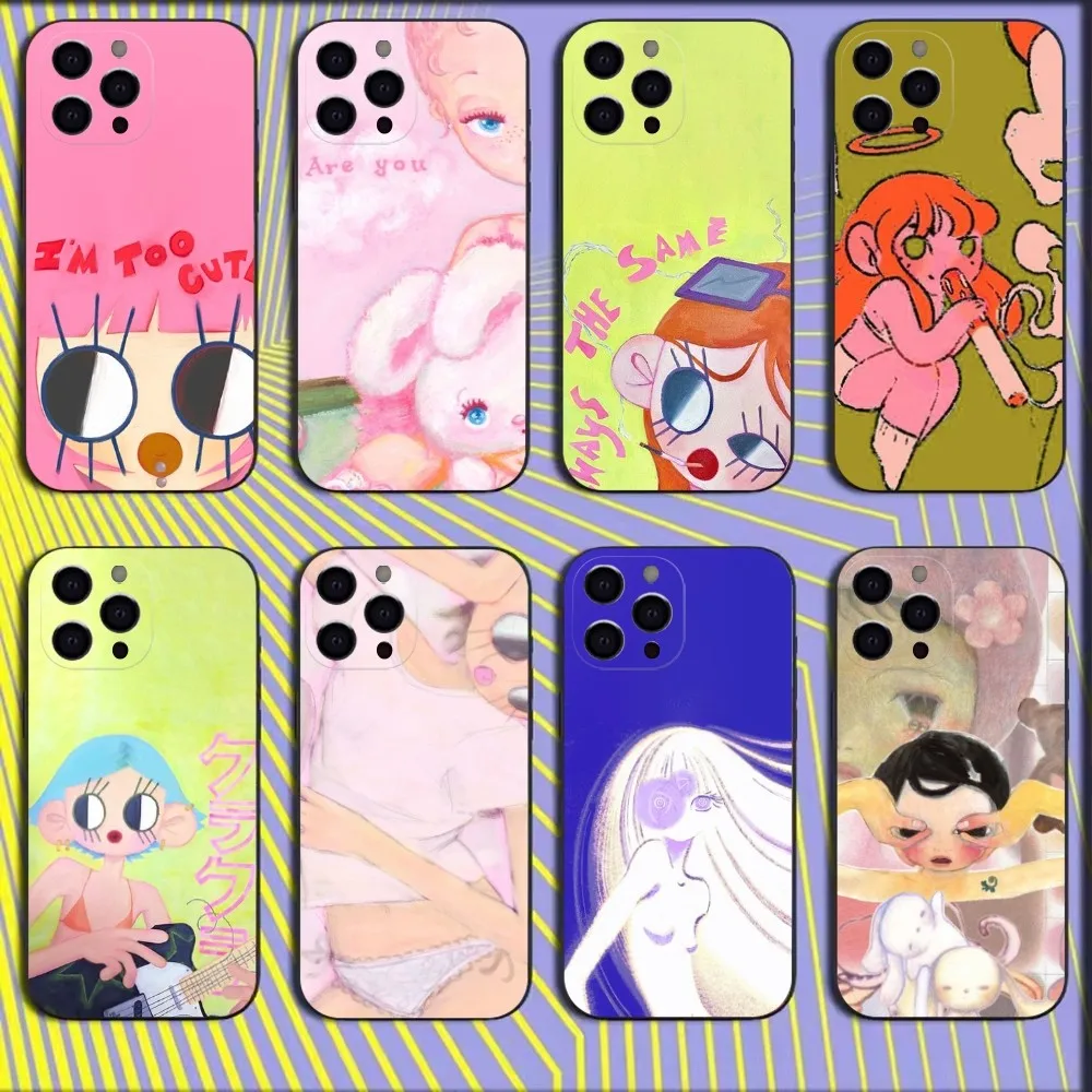 

Cartoon girl illustration Phone Case For iPhone 16,15,14,13,12,11,Mini,Pro,SE,MAX White Matte Shockproof Cover