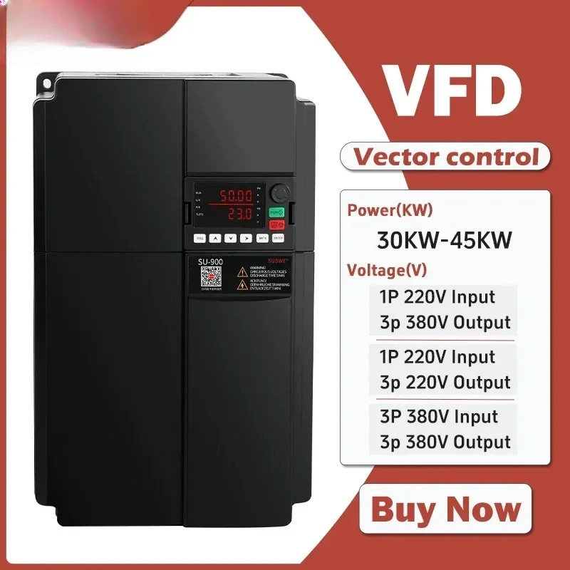 SU900 VFD 30KW 37KW 45KW High power Variable Frequency Drive 3 Phase380V Speed Controller Inverter Motor frequency converter