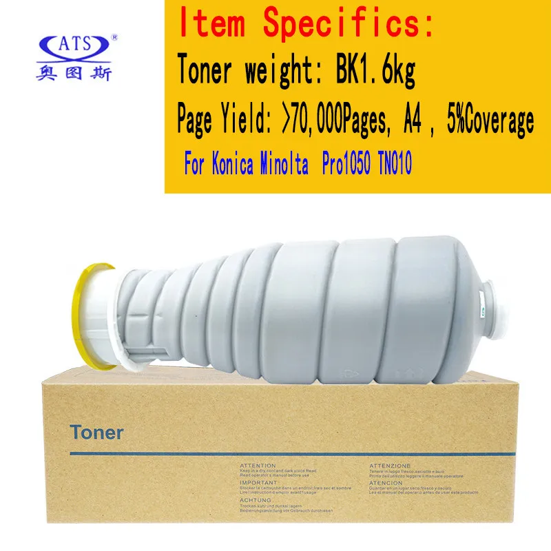 2PCS TN010 TN 1.6kg Toner Cartridge For Konica Minolta Bizhub Pro1050 Compatible Toner Powder