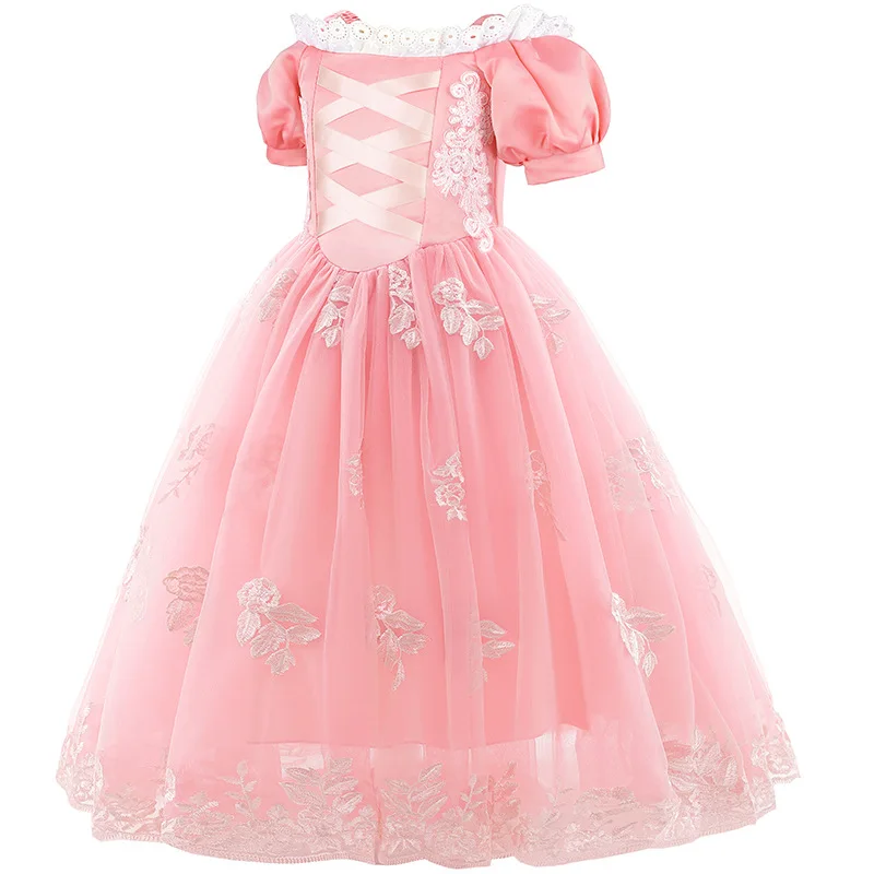 

Girls Pink Purple Princess Dress Kids Cosplay Costume Girls Dreamly Disguise Children Birthday Carnival Halloween Party Gown