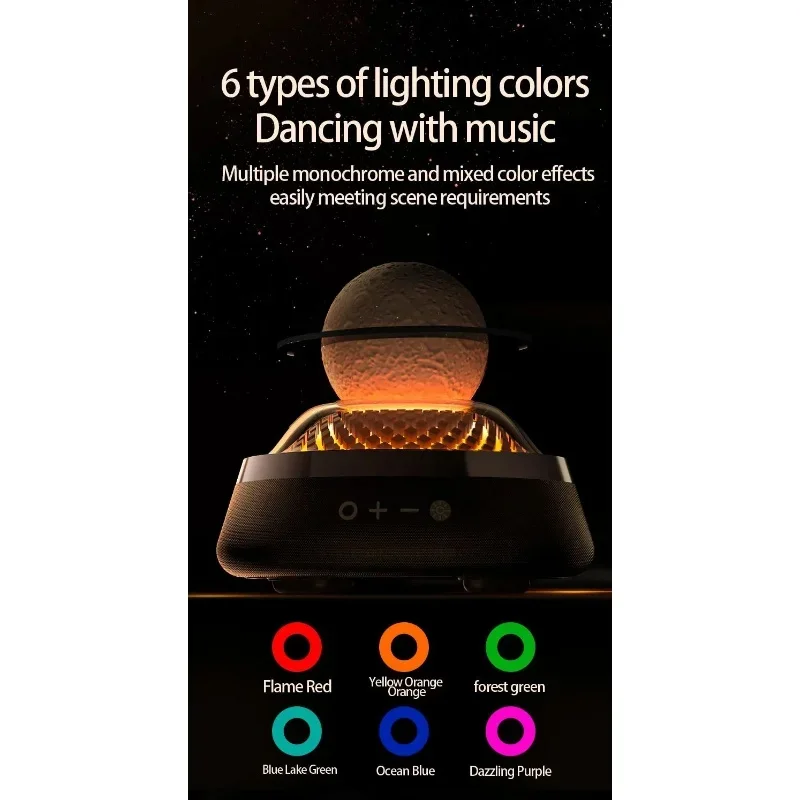 Altoparlante Bluetooth wireless colorato con suono di Berlino, cannone per basso per aromaterapia, portatile con luce d'atmosfera RGB in pietra per aromaterapia