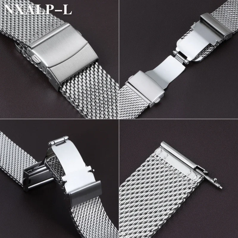 Universal 1.0 Milanese Watch Band 18mm 20mm 22mm Mesh Loop Stainless Steel Strap 3mm Thickness Bracelet for DW for Omega Bands