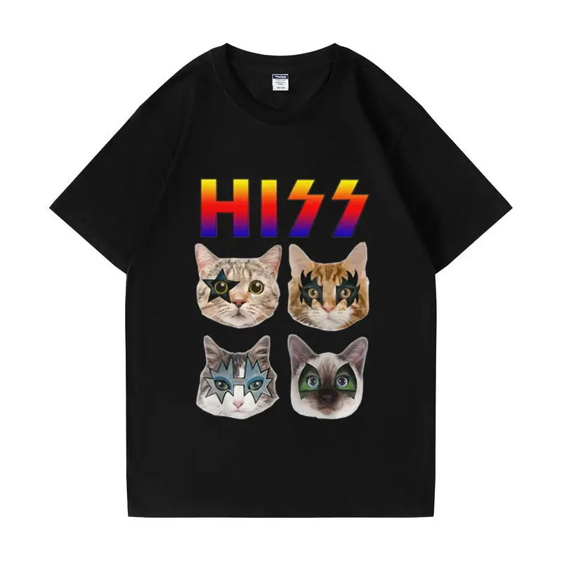 

Hiss Funny Cats Kittens T-Shirt Men Women Ladies Mens Gift Animal Dog Puppy Cat Birthday Gift T Shirt Fashion Cotton T Shirts