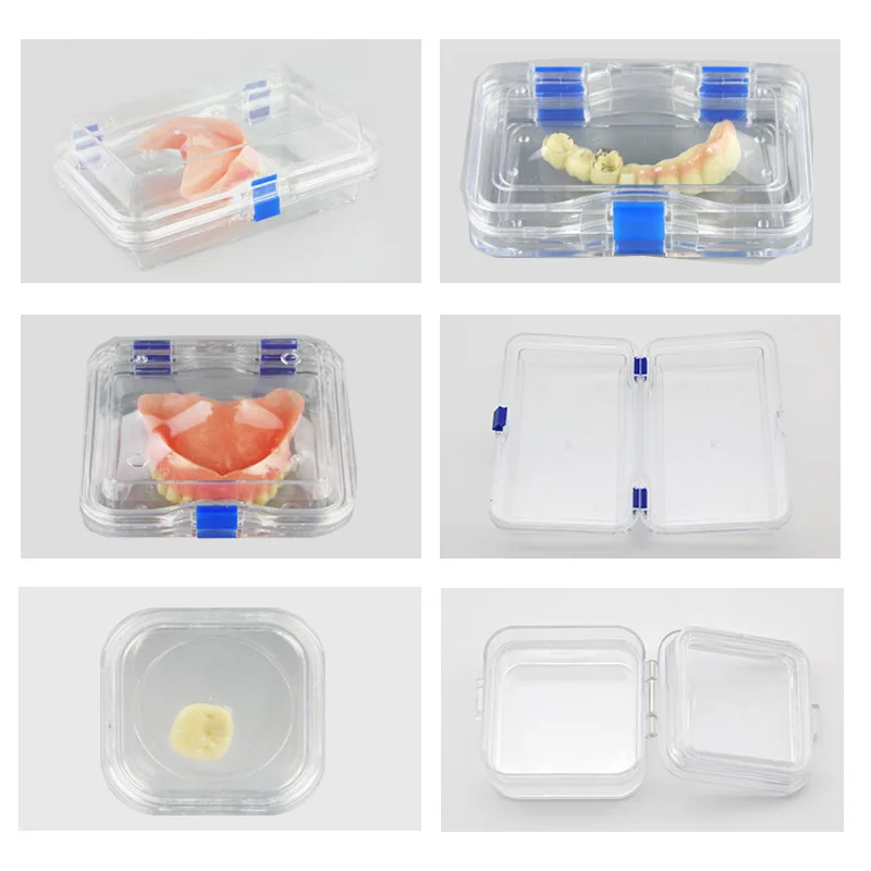 Small Dental Crown Box Transparent Flexible Crown-keeping Box Plastic Teeth Material Inside Denture Storage Brace Denture Tool