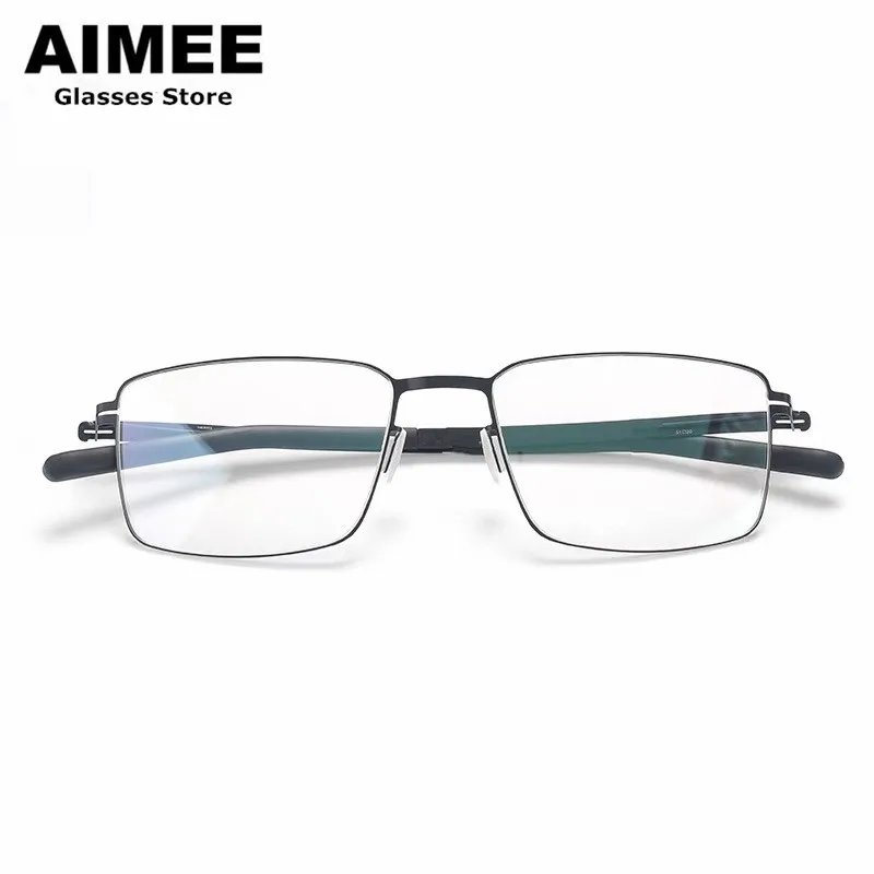 Germany Berlin Titanium Alloy Ultra-light Business Glasses Frame Square Screwless Men Women Optical Prescription Eyeglasses Gafa