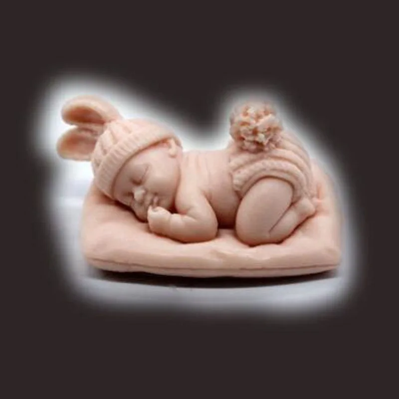 3D Sleep Baby Candle Silicone Mold DIY Cute Child Portrait Plaster Soap Resin Molds Handmade Chocolate Ice Cube Baking Tool