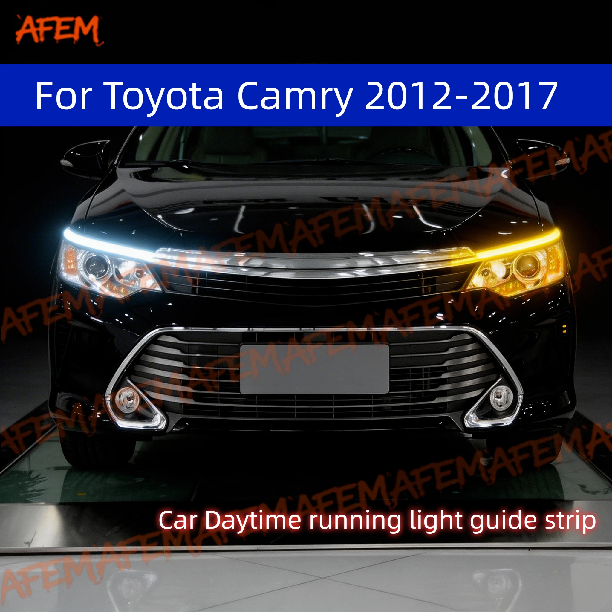 2Pcs 12V Led Guide Strip Headlight For Car Daytime Running Lights Turn Signal Bulb DRL For Toyota Camry 2012-2017
