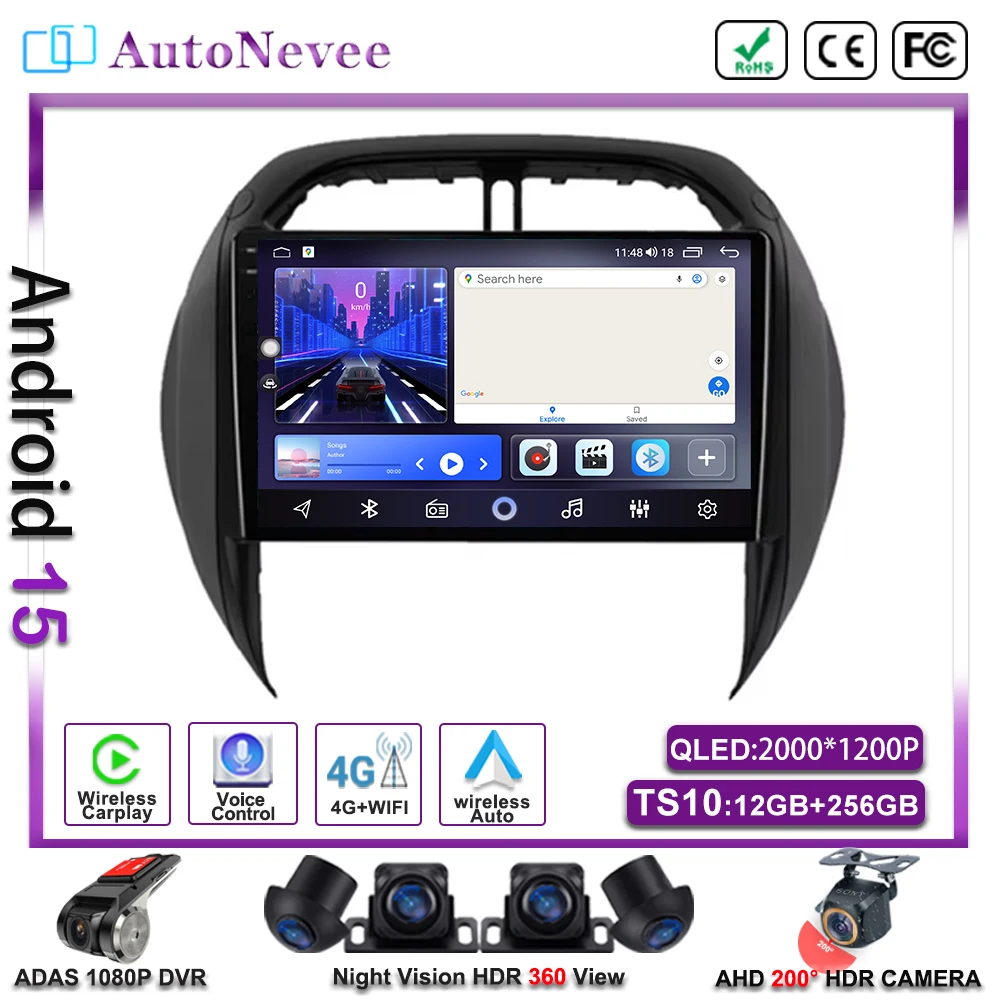

Android 15 For TOYOTA RAV4 2003 2004 2005 Multimedia Stereo Head Unit Car Player GPS Auto Radio Navigation No 2din DVD Dash Cam