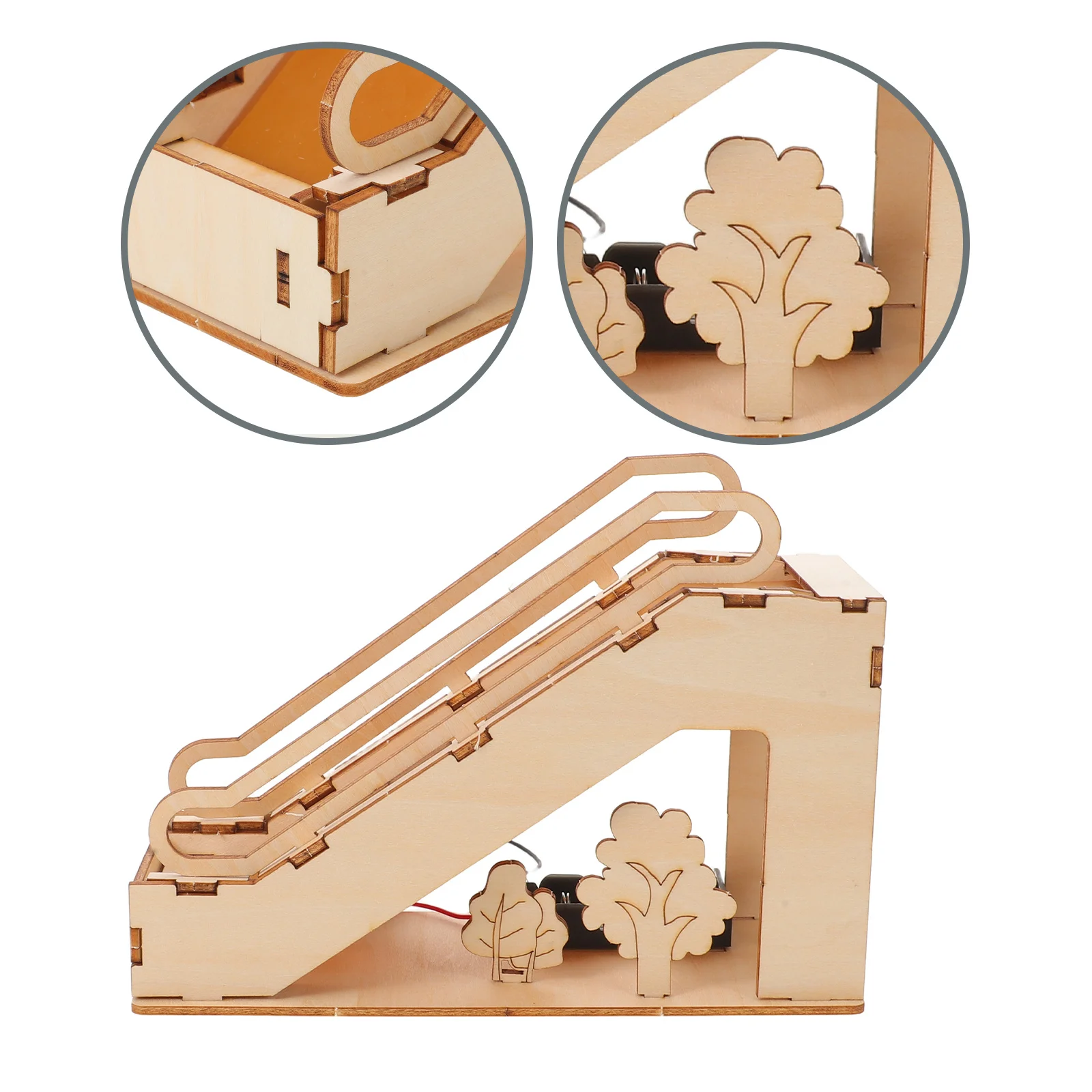 

Wooden Electric Escalator DIY Kit Miniature Mechanical Conveyor Stem Science Educational Experiment Learning Project for Kids